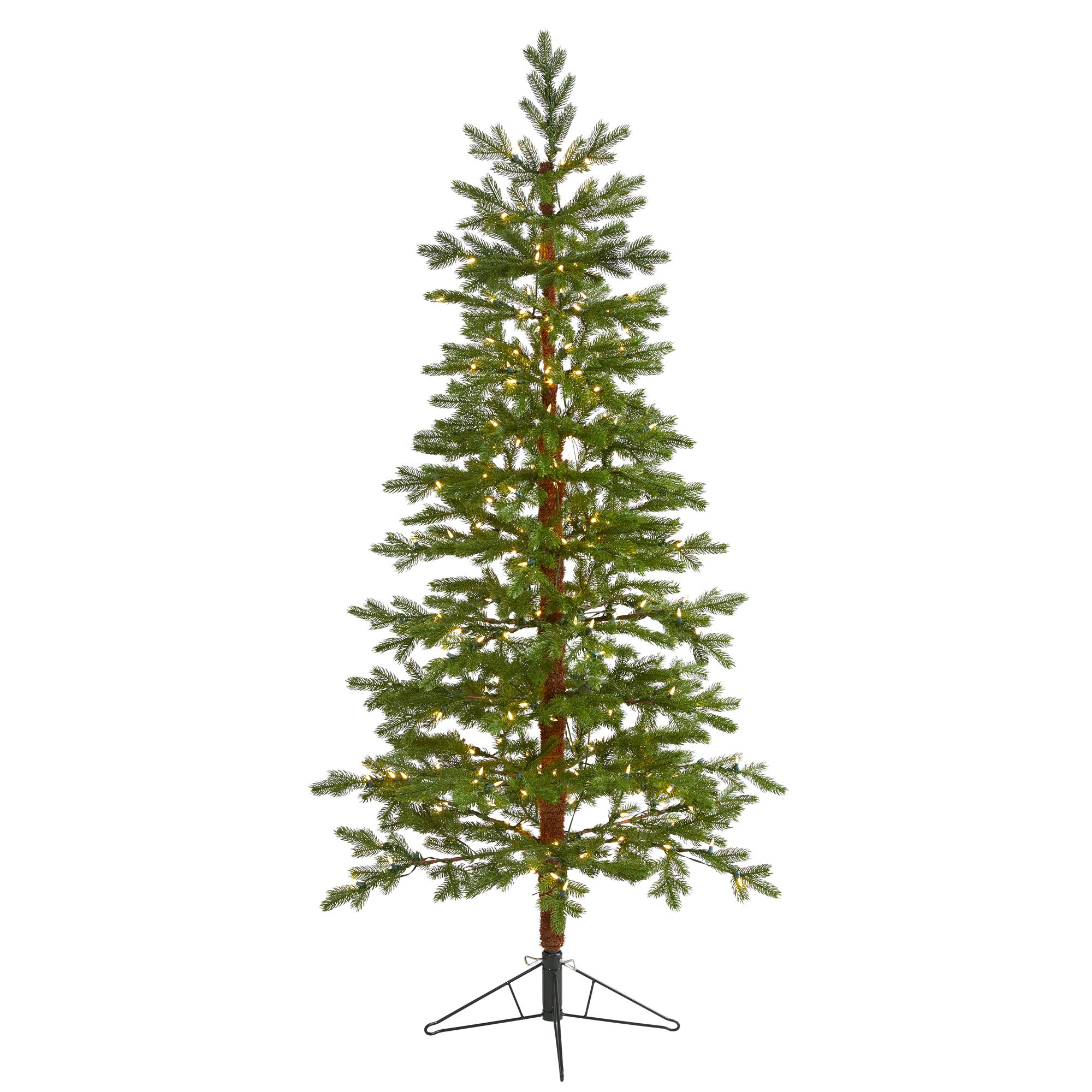 Nearly Natural 6.5ft. Fairbanks Fir Artificial Christmas Tree with 250 Clear Warm (Multifunction) LED Lights and 208 Bendable Branches
