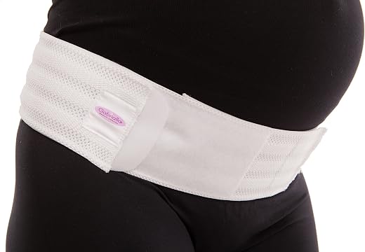 Gabrialla Maternity Light Support Belly Band, White, Small