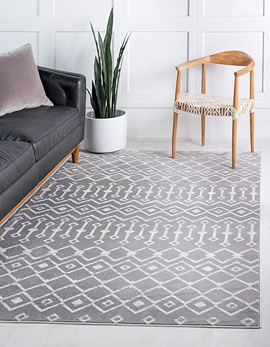 Unique Loom Enrejado Marroquí Colección Trellis Geométrica Transicional BeigeMarfil Alfombra Área (10 pies 8 pulgadas x 16 pies 5 pulgadas)