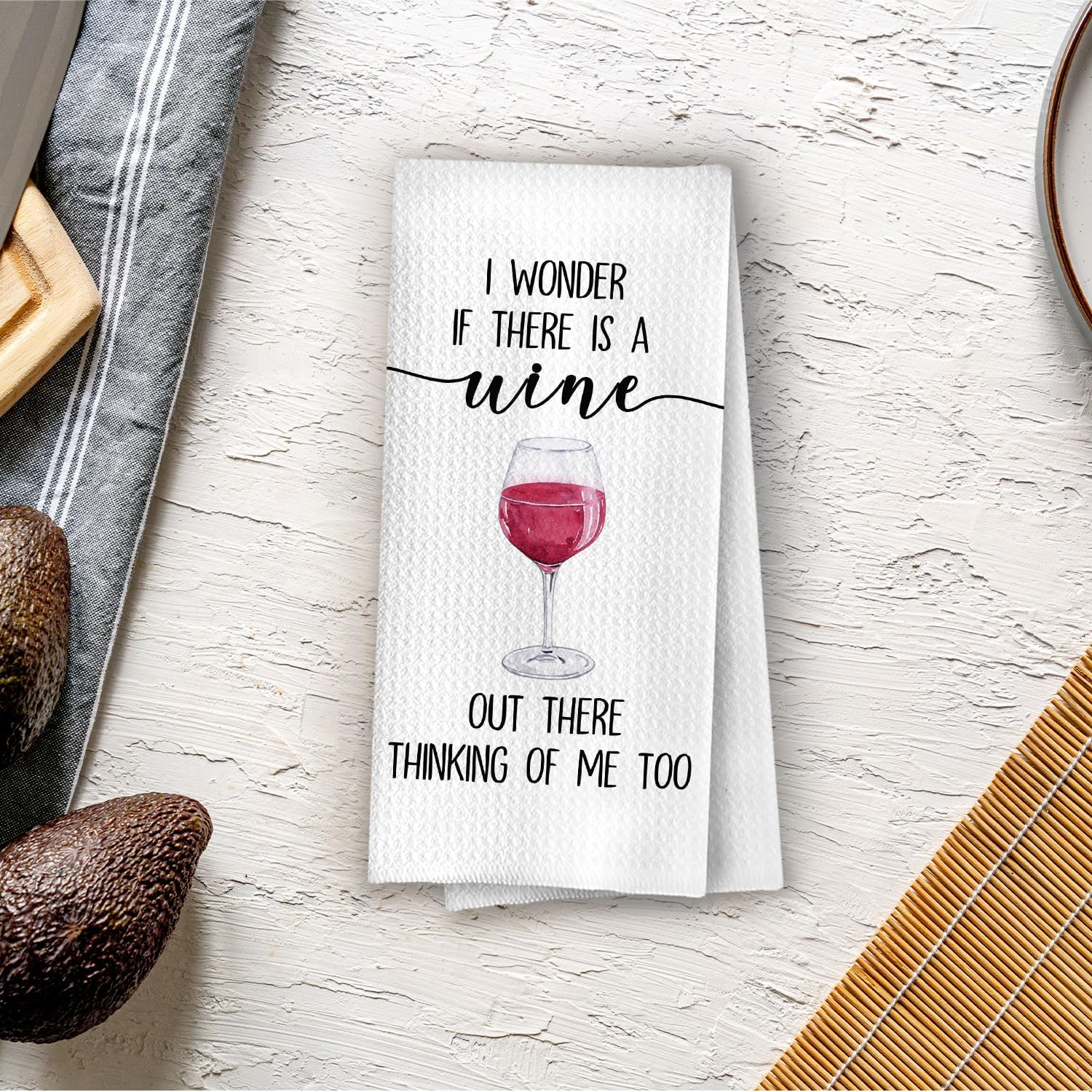 Wine Gifts Kitchen Towels - Funny Wine Lovers Gifts Decorative Waffle Dish Towels, Alcohol Gift Hand Towel, Hostess Gift Tea Towel, 16x24 Inch image 4