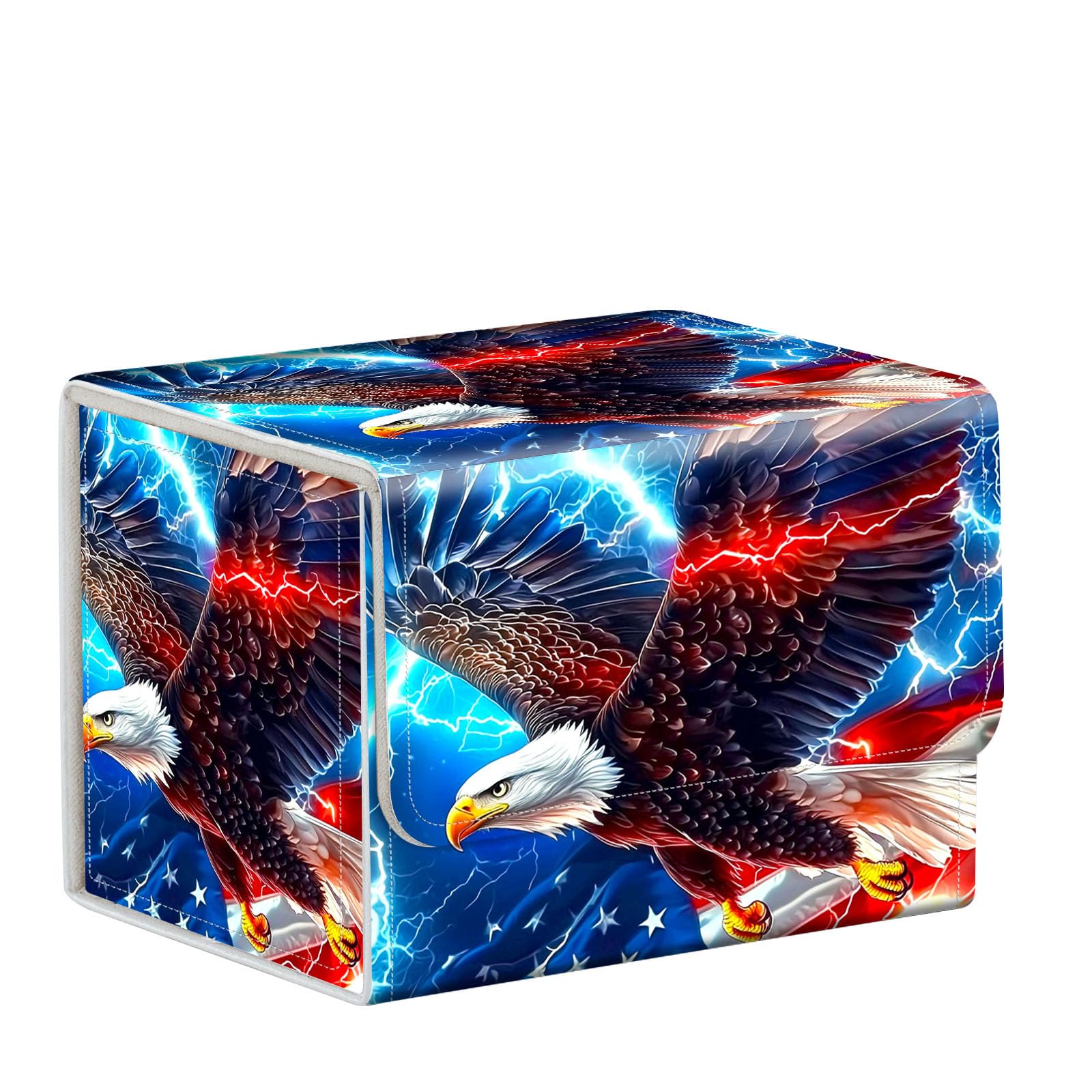 ETLKJVBL For MTG Card Storage Solution, American Flag Eagle for MTG Card Box and Commander Decks, High Capacity Anime Card Sleeves for MTG Deck Box, Specially Designed for MTG Players