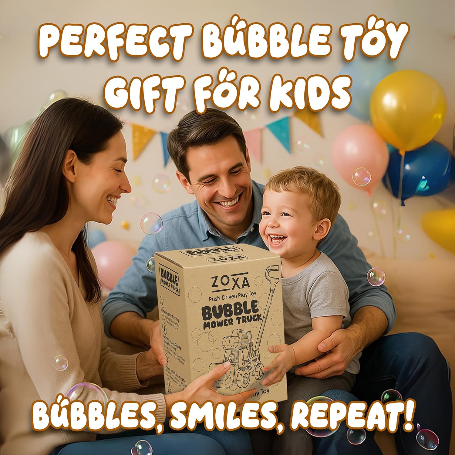 Bubble Lawn Mower for Kids – Bubble Machine for Toddlers, Outdoor Bubble Toys for Boys & Girls, Fun Lawn Mower Toy for Toddler Play, Bubble Maker Gift for Kids Ages 3+