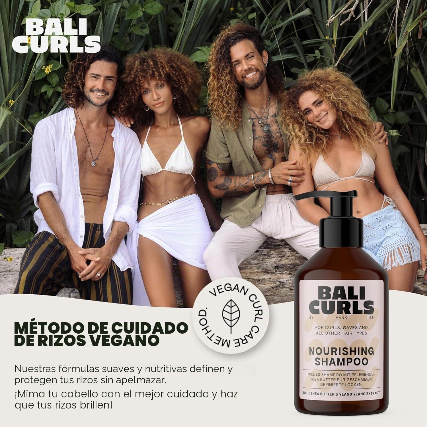 Bali Curls Complete Curl Care Kit - rutina completa de cuidado y peinado para rizos definidos - Champú, acondicionador, volumen, cuidado y definición