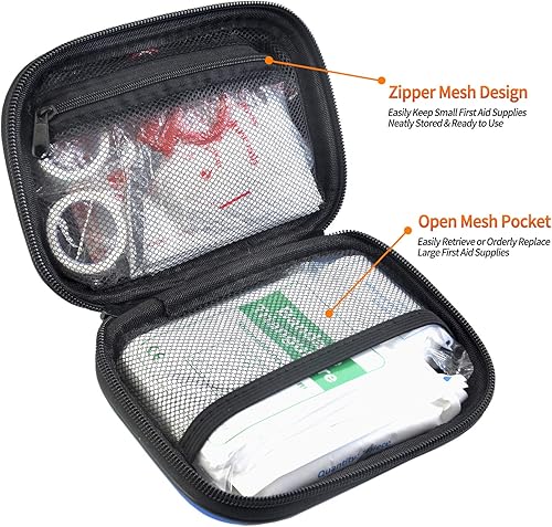 Miniatura 9 de I GO 85 Pieces Hard Shell Mini Compact First Aid Kit Small Personal Emergency Survival Kit for Travel Hiking Camping Backpacking Hunting Marine Car