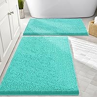 Vista 75 de Smiry - Juego de alfombras de baño de 2 piezas, suaves, absorbentes, de felpilla, lavables a máquina, antideslizantes, para bañera, ducha y piso Gris