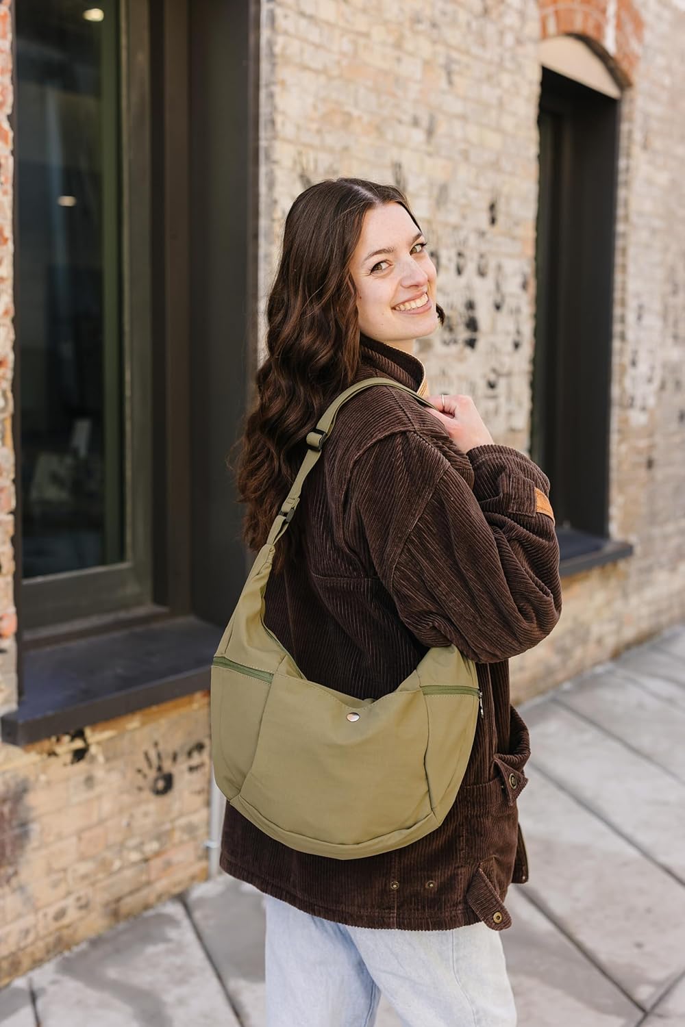 Nupouch Calla Everyday Sling: Water Repellent Nylon Crossbody Bags for Women, Slouchy Crescent Shoulder Bag, Adjustable Strap - Image 2