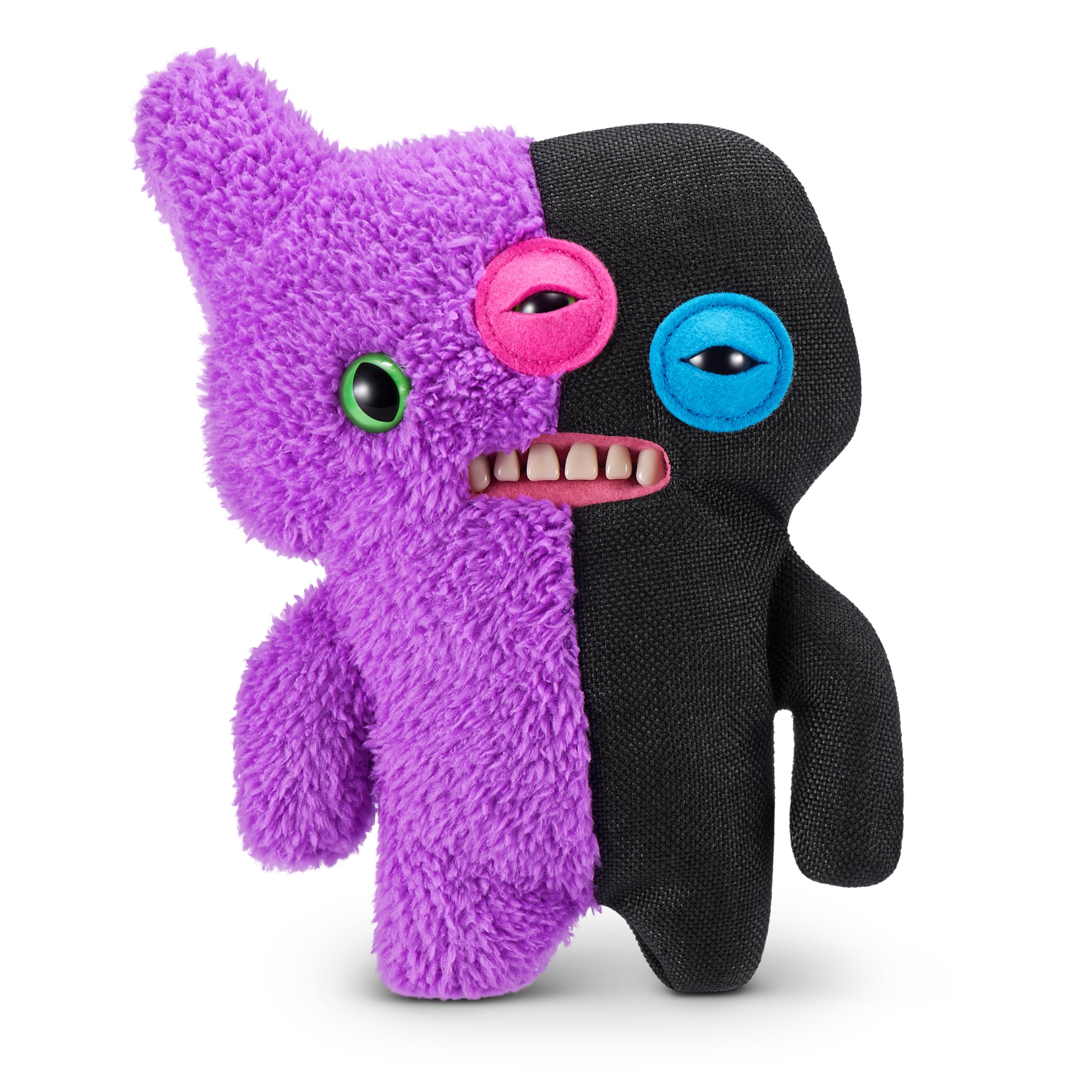 Fuggler Misfit Monsters 9-inch by ZURU, Funny Ugly Monster Plush Toy, Soft Doll Plushies for Kids and Adults (Reeko & Annoyed Alien - Purple & Black)