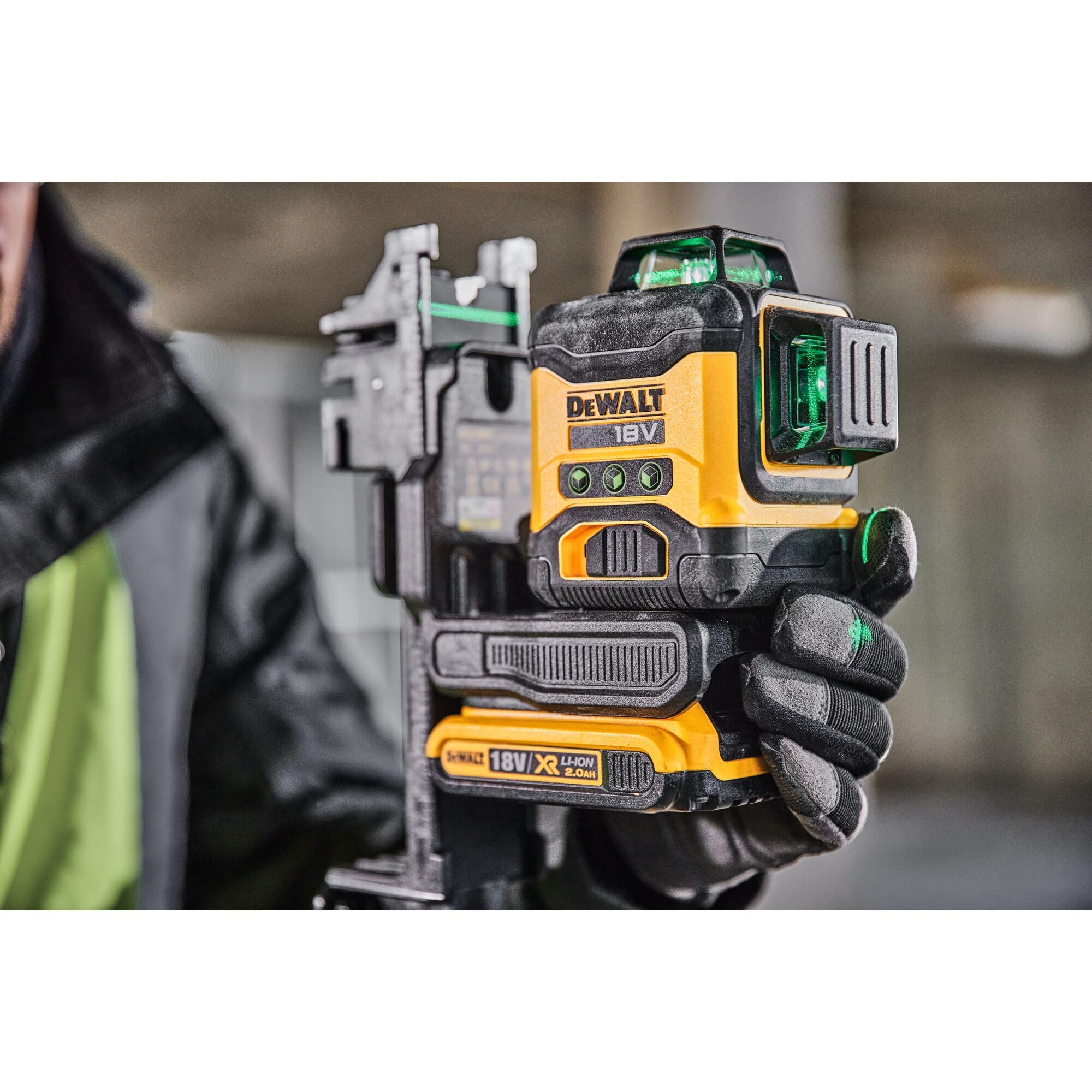 DEWALT DCLE34031D1 Laser Multilinea Cordless a 360 graid Verde, Autolivellante, Precisione + o - 3 mm 10 m, Compatibile con Batterie XR da 18 V