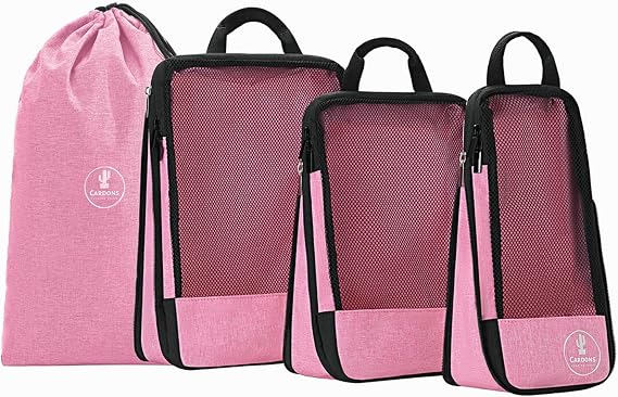 Premium Compression Packing Cubes Travel Suitcase Organisers Laundry Bag (Pink)