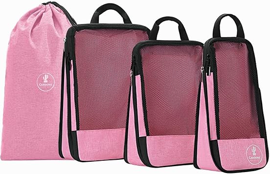 Premium Compression Packing Cubes Travel Suitcase Organisers Laundry Bag (Pink)