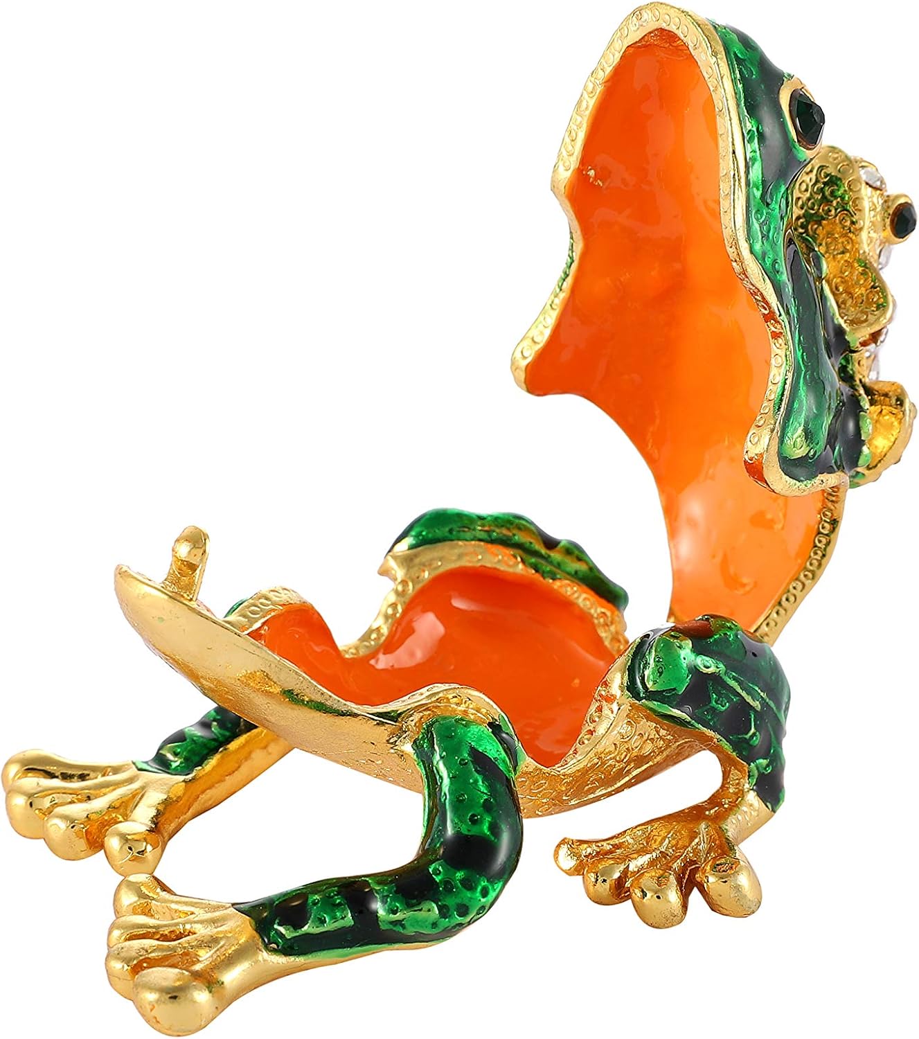 QIFU Hand Painted Cute Frog Jeweled Trinket Box with Hinged Unique Gift for Home Decor - Image 3