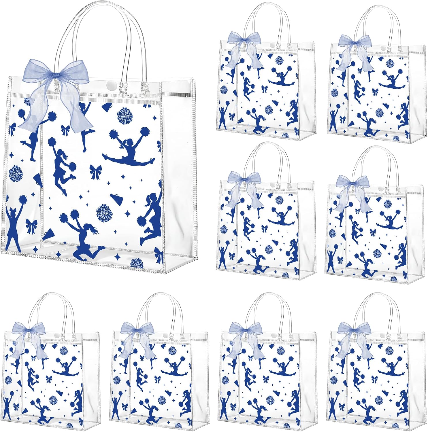 Culudea Clear Gifts Bags with Handles, Set of 24, PVC, 8x8x3.15 In, Spirit