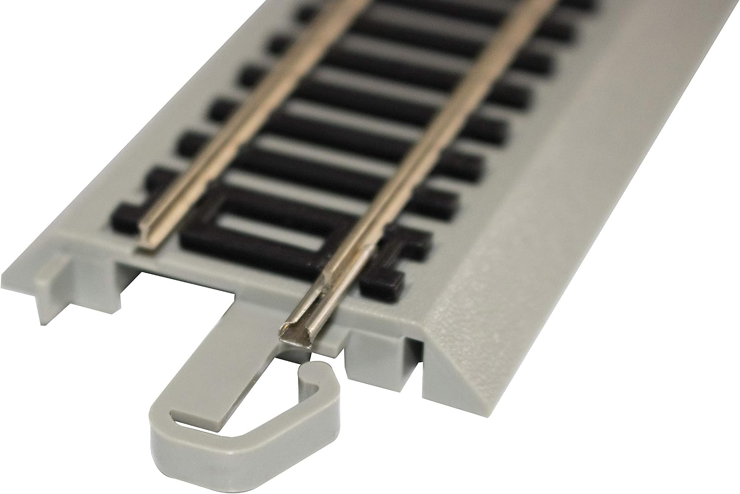 Bachmann Trains - Snap-Fit E-Z Track® Flashing LED Bumper - Nickel Silver Rail with Gray Roadbed - HO Scale Medium