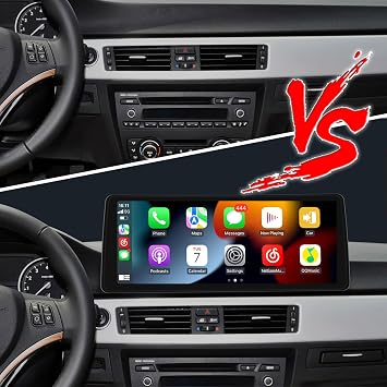 12.3 Inch Android Screen for BMW 3 Series E90 E91 E92 E93,CarPlay Wireless Android Auto,Screen Mirroring,Split Screen,Wi-Fi, Music,TV,Navigation,Vehicle Cameras,Netflix Spotify TikTok (64GB)