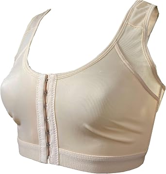 Women Post-Surgical Sports Support Bra Front Closure with Adjustable Straps Breast Augmentation Bras Compression Bra