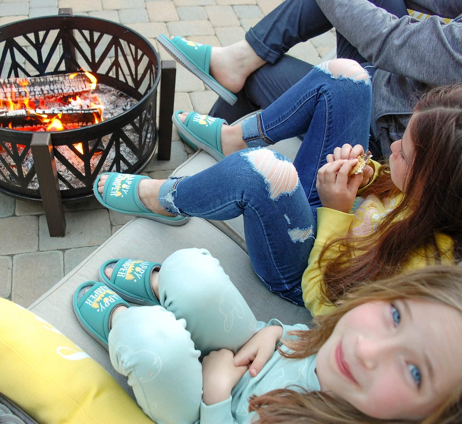 Dearfoams Matching Family Indoor/Outdoor Summer Camping Slide Slipper