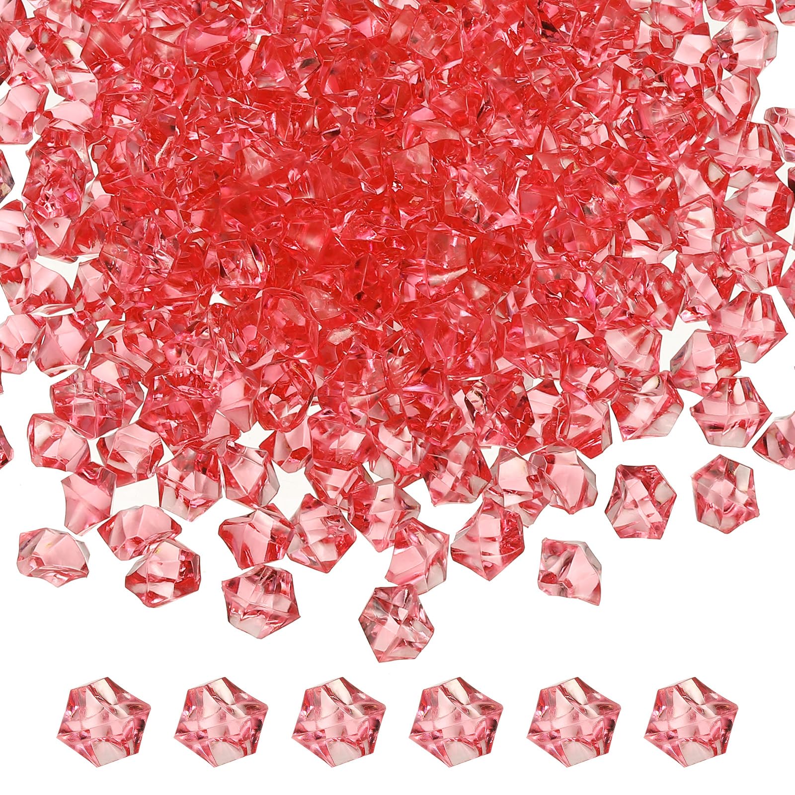 Strass acrylique rouge de 6 x 9 mm pour décoration de table de fête