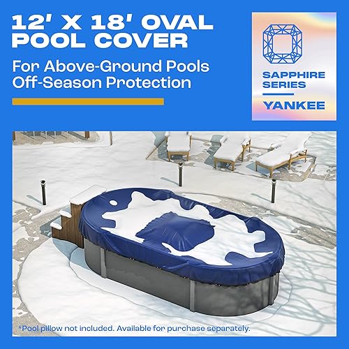 Miniatura 2 de Yankee - Cubierta para piscina ovalada  12 x 24 pies  Cubierta ovalada de invierno para piscinas sobre el suelo  Extra gruesa y duradera, resistente