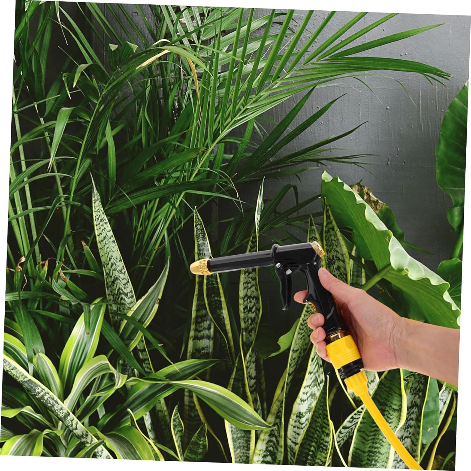 Coil Garden Hose with Spray Nozzle Flexible Retractable Water Hose for Car Washing Lawn Care and Use with Easy Faucet Connection