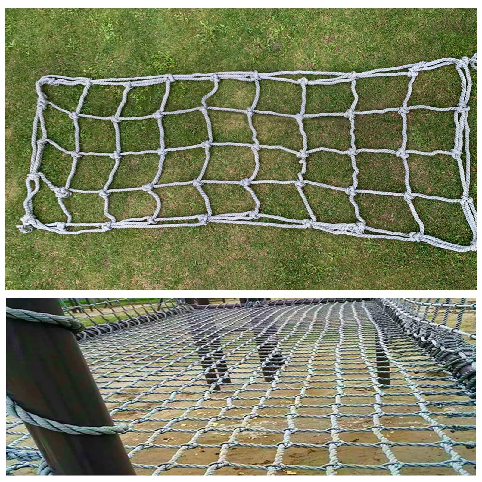 Filet d'escalade pour enfants de 1,0x2m avec cordes de 14mm pour structure de jardin