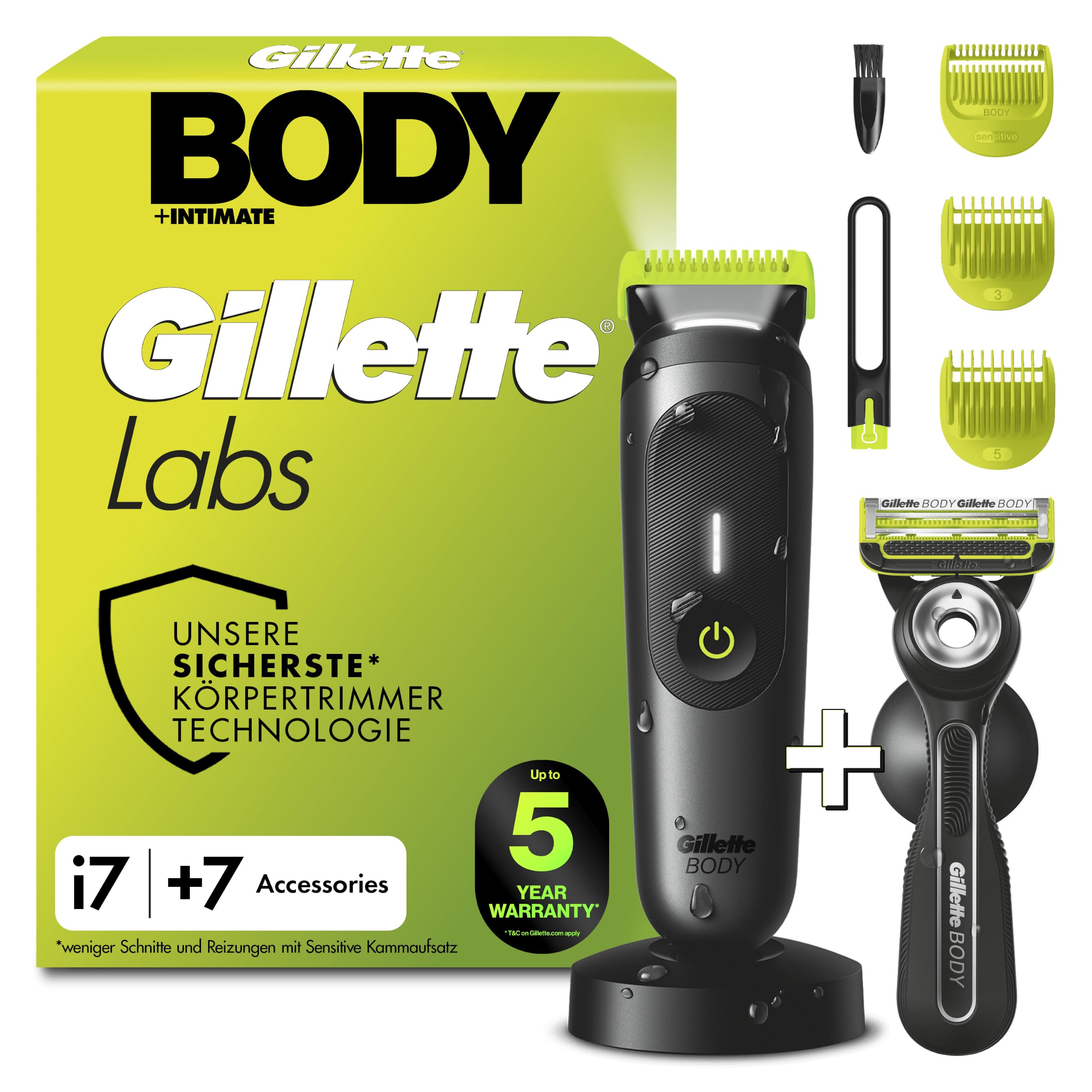 GilletteLabs Body + Intimate, i7 Körpertrimmer und Rasierer