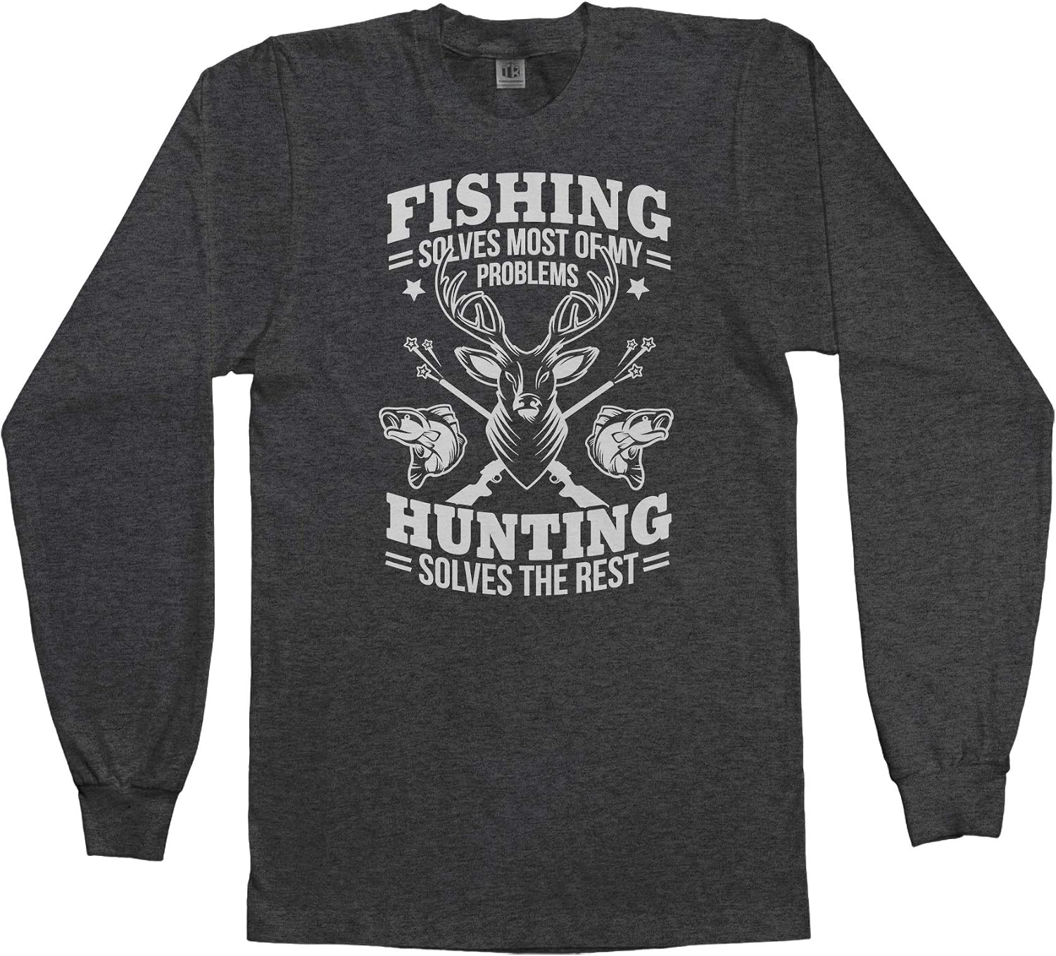 Threadrock Fishing Solves Most Problems | Hunting Gift Men's Long Sleeve T-Shirt