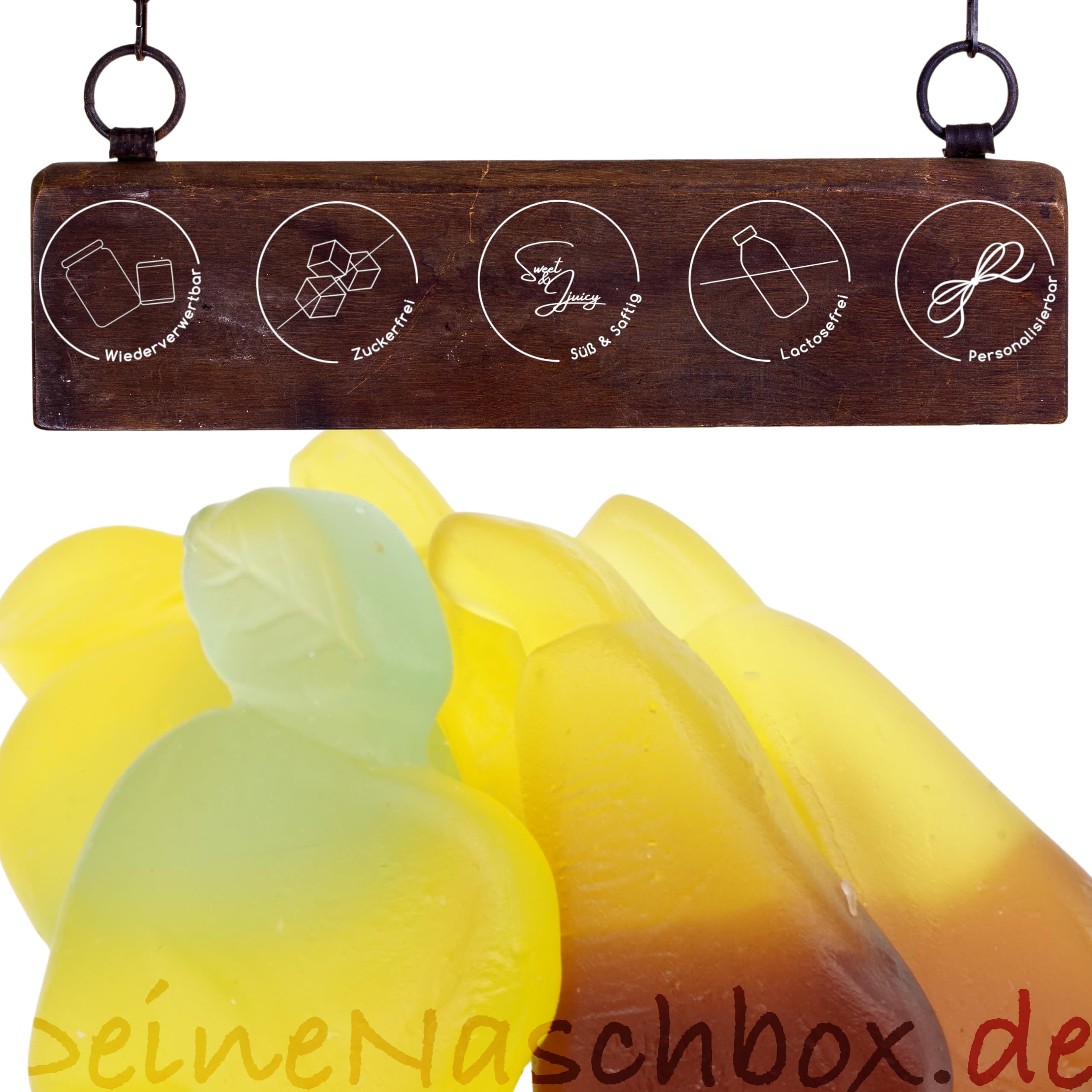 Deine Naschbox | Zuckerfreie Fruchtgummi Äpfel & Birnen | 3kg Mega Pot | XXL Großpackung für Party, Candybar & als Geschenk| Saftig, fruchtig & süß