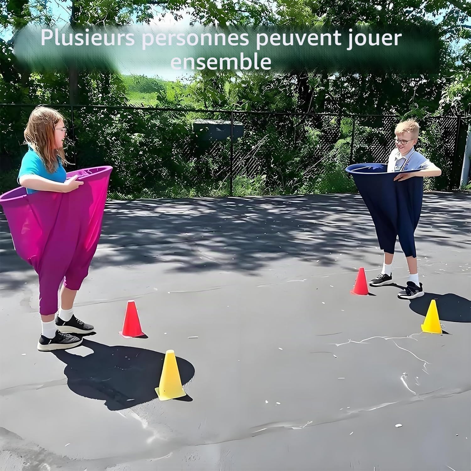 Pantalon de jeu de grand-mère portable, pantalon de jeu amusant et géant extensible avec 4 balles rebondissantes, pantalon de grand-mère pour fête de famille, soirée de jeux