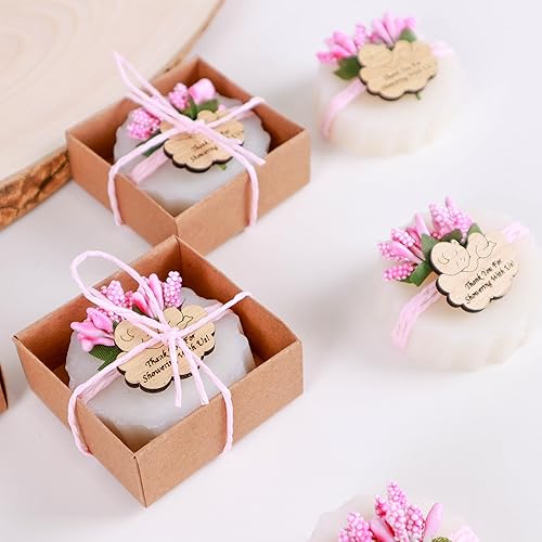 Miniatura 5 de HTF Pack of 10 Baby Shower Decorations, Baby Shower Gifts, Handmade Scented Vegan Mini Soap, Baby Shower for Girl (Baby Shower, Pink Decor)