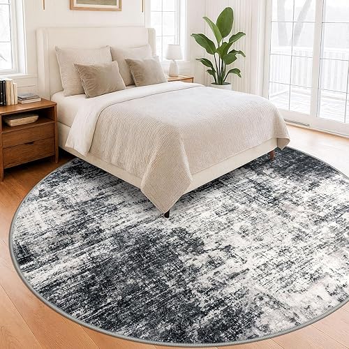 Miniatura 400 de IOHOUZE Alfombra pequeña abstracta de 2 x 3 pies, alfombra de entrada lavable para entrada interior, alfombras con respaldo de goma, alfombra Gris