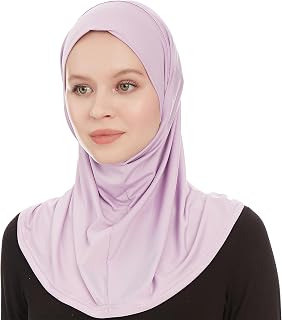 Plain Ready To Wear Amira Hijab for Women - Muslim Instant Amira Jersey Scarf – Soft Muslim One Piece Instant Hijab Headscarf