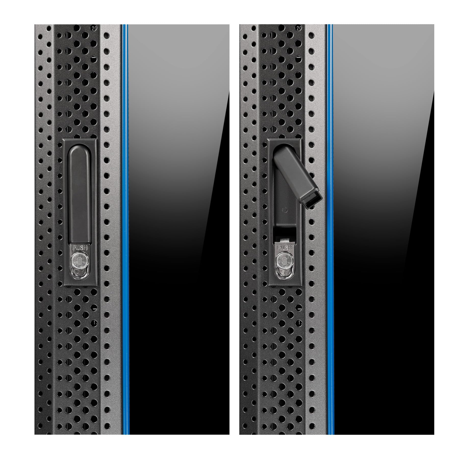 Aiten Data Armario Rack Suelo 19" 22U 600 x 600 x 1175 mm Montado con Accesorios: 2 Bandejas Fijas, 4 Ventiladores 120 mm, 1 PDU con 8 Puertos de 1U, Patas, Ruedas y Llaves