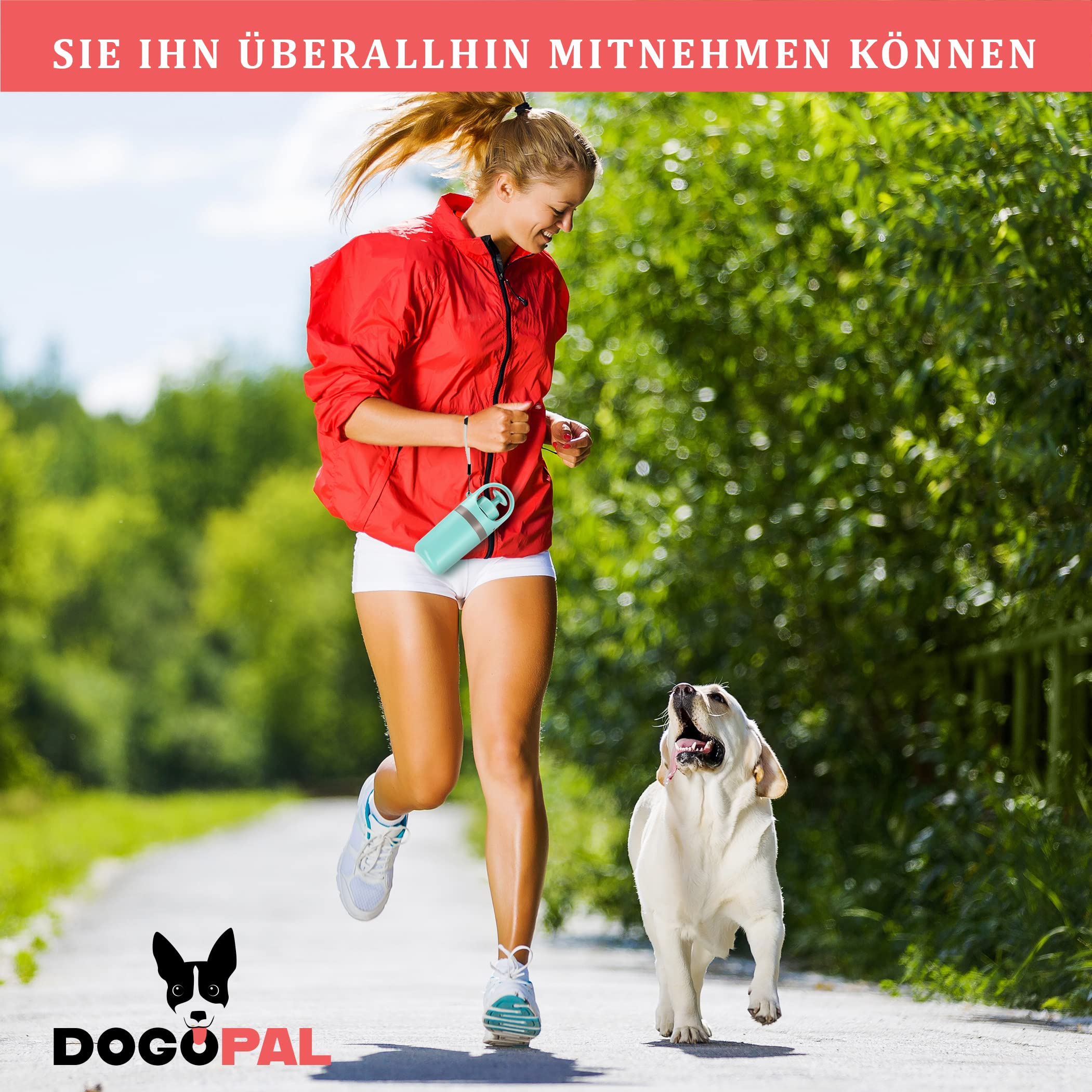 DOGOPAL 360 Hundekotgreifer mit Kotbeutelspender - Moderne Hundekotschaufel mit Hundekotbeutelspender - Pooper Scooper - Einfaches Aufsammeln von Hundekot für kleine, mittlere & große Hunde