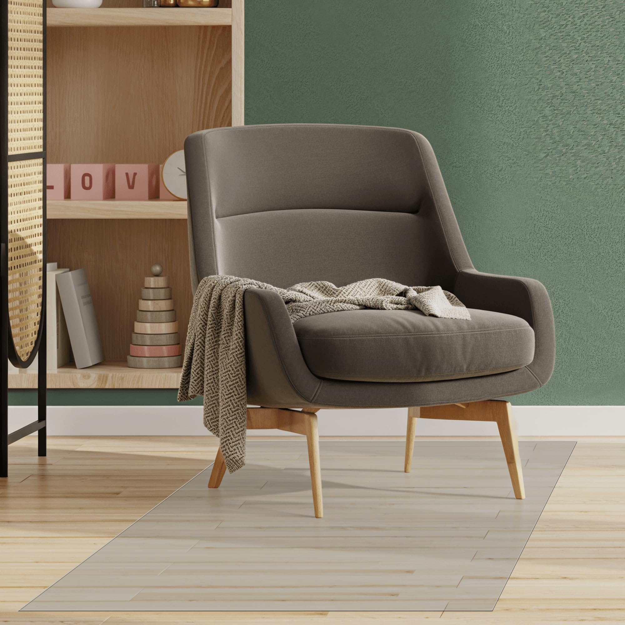 Tapis de Sol Transparent 95 x 160 cm Antidérapant Épaisseur Résistant et Incassable PVC Mat Résistant à La Chaleur Durable pour Chaise de Bureau, Sols Durs Parquet, Couleur Transparente