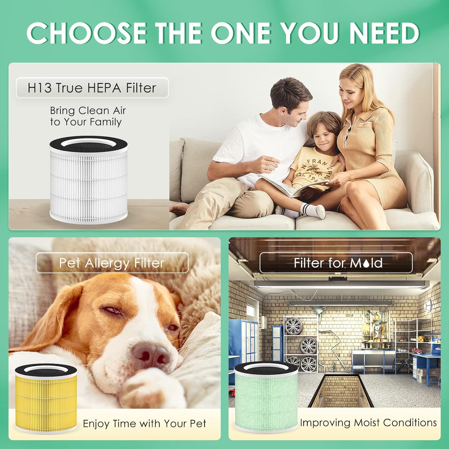 RP-AP089-F1 Compatible with RENPHO Replacement Filter RP-AP089W RP-AP089B AP-089 AP-089S 5-Stage H13 True HEPA Filter, Yellow 1-Pack
