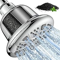Vista 1 de MakeFit Filtered Shower Head with Upgraded Activated Carbon Filter - High Pressure Shower Head with Hard Water Softener - 7 Settings Bathroom Rain