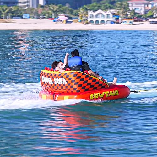 Miniatura 9 de SUWTAIR Tubos remolcables para navegación, tubo de tracción, tubos de súper sofá para barcos, tubo inflable para barco, puntos de remolque
