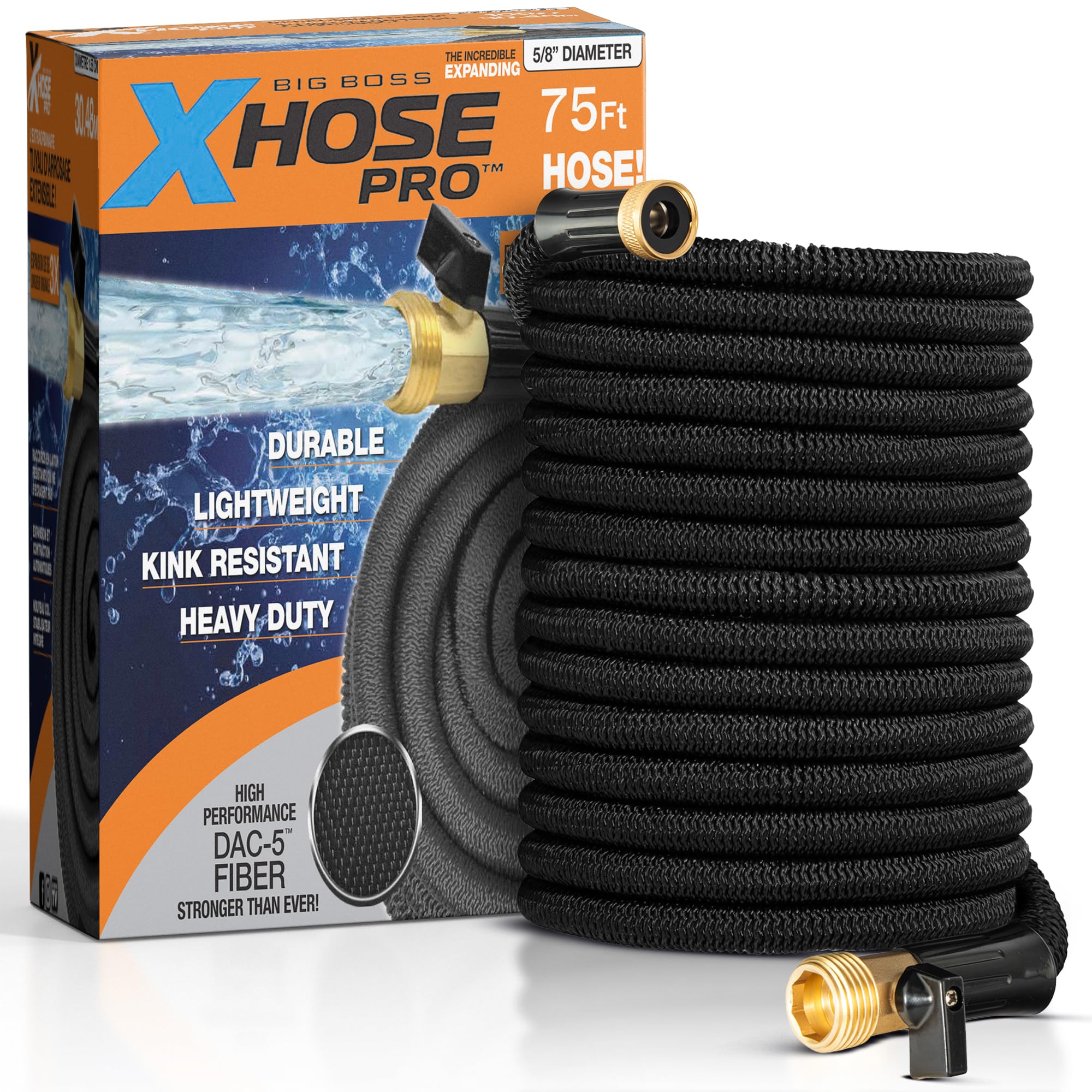 X-Hose Pro Expandable Garden Hose 75Ft Water Hose, Flexible Garden