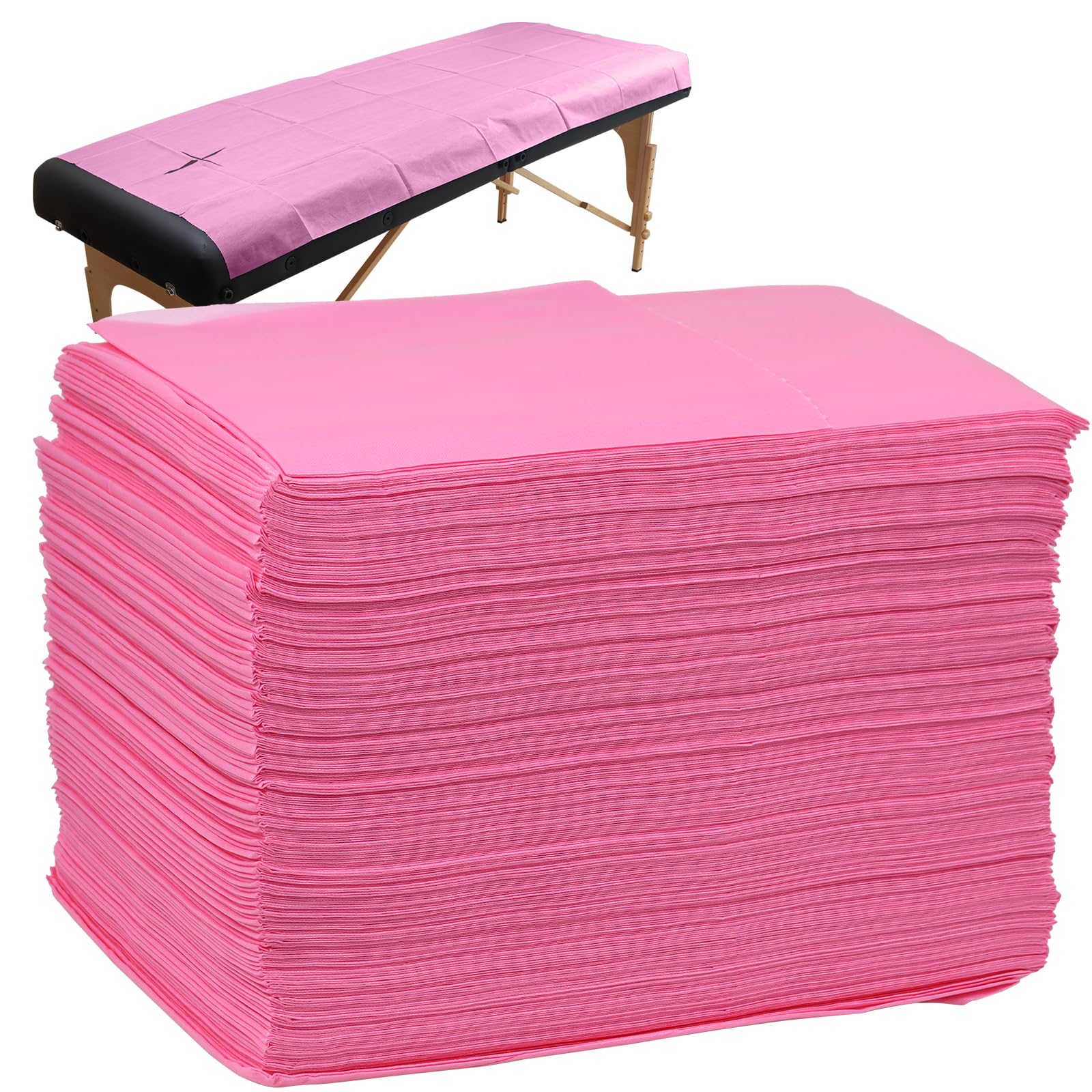 Sábanas desechables GEN'C BÉAUTY rosa de 31x71 pulgadas para camillas de masaje