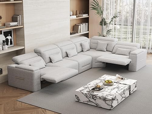 LKEPC Power Recliner Sofa Set - Reclining Sectional Couch for Living Room with A