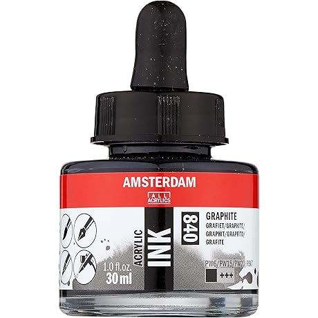 Amsterdam Acrylic Ink, Pearl Graphite 30ml