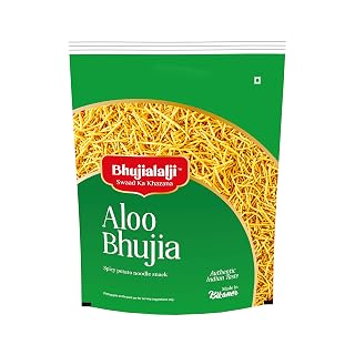 Bhujialalji Aloo Bhujia (pack of 1) 1kg | Namkeen made of potatoes,gram flour,Spices and herbs | All time favourite indian snacks/Namkeen | Ready to eat | Crsipy & Light snacks