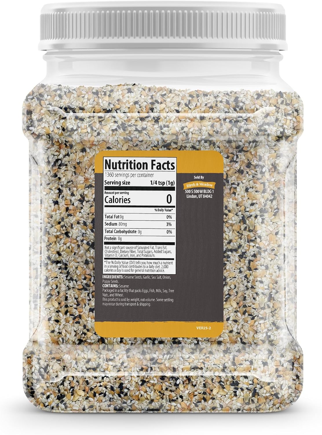 Birch & Meadow 3 lb of Everything Bagel Seasoning, Pre-Mixed Spices & Seeds, Crunchy Texture