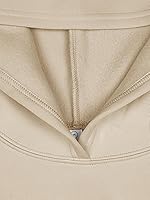 Vista 5 de LASLULU Sudadera corta con capucha para mujer, suéter de manga larga, suéter de forro polar, sudadera Y2K para salir, moda de otoño