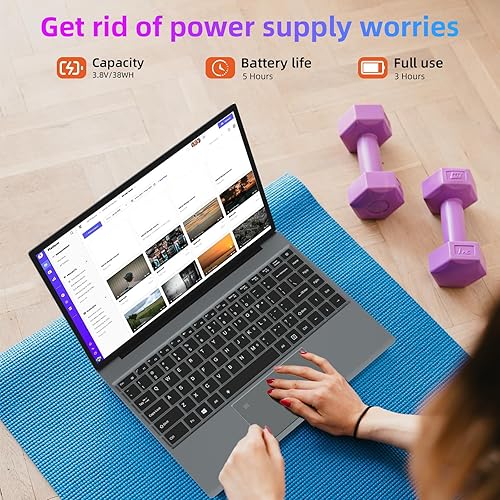 Miniatura 7 de Morostron Laptop Win11 con pantalla táctil de 13.5 pulgadas, computadora portátil con N5095, 16 GB de RAM 256 GB SSD, 3000 x 2000 FHD, teclado