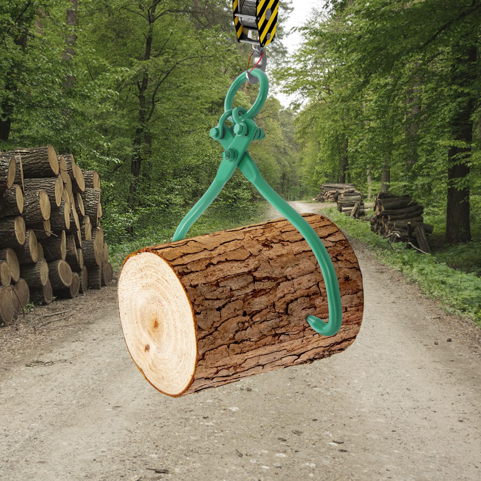 Alicates forestales de 48,72 cm, 2 garras de madera, de acero aleado, capacidad de carga de 1500 kg, ganchos de garras de madera para levantar, manejar, tirar y transportar troncos de madera
