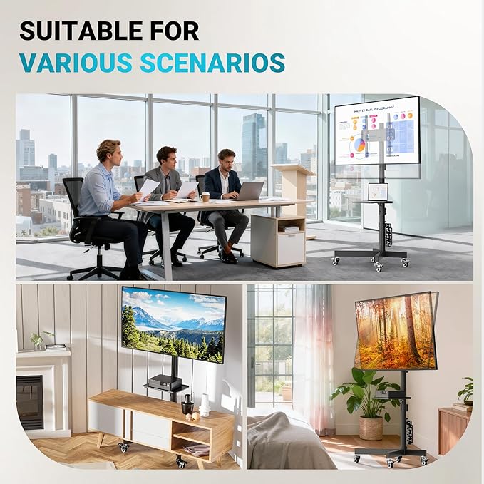 Soporte para TV rodante BONTEC para TV de 32 a 65 pulgadas miniatura 7