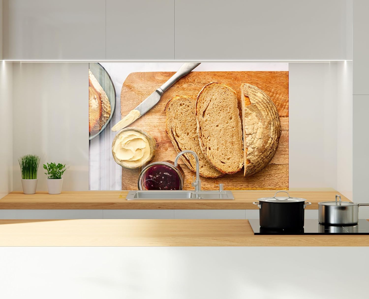 Myphotostation.com 35.5Wx24H'' Tempered Glass Stove Backsplash Kitchen Tile Decor Stove Back Cover Glass Splashback Tile for Stove Top Cover Toughened Glass Cooker Protector 83