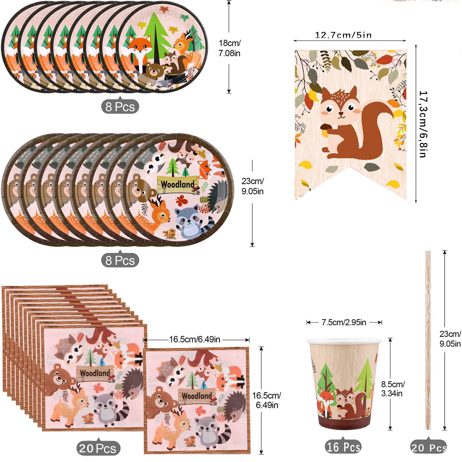 Set Stoviglie Animali 68 Pezzi | Piatti, Bicchieri E Cannucce Per Feste Di Compleanno Bambini | Tema Giungla, Decorazioni Carta Degradabile - 2