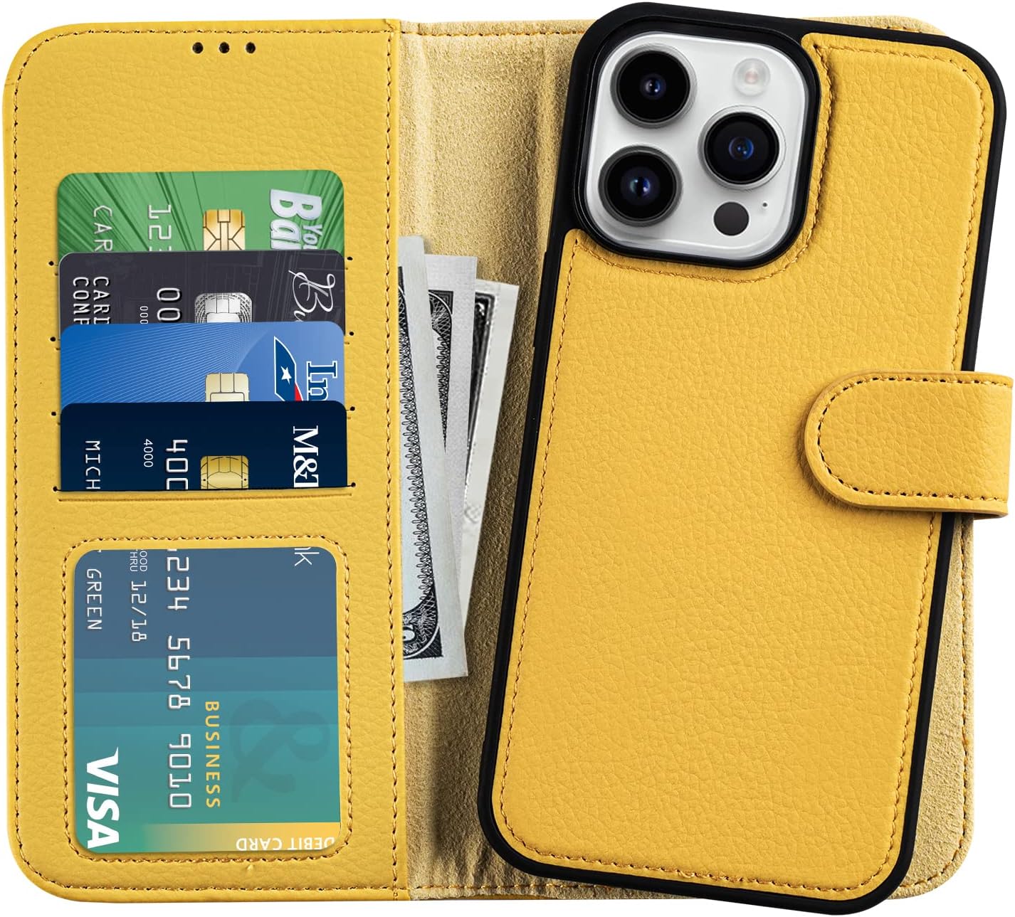 DorisMax for iPhone 14 Pro Max Wallet Case,Detachable Flip Folio Cover RFID Blocking